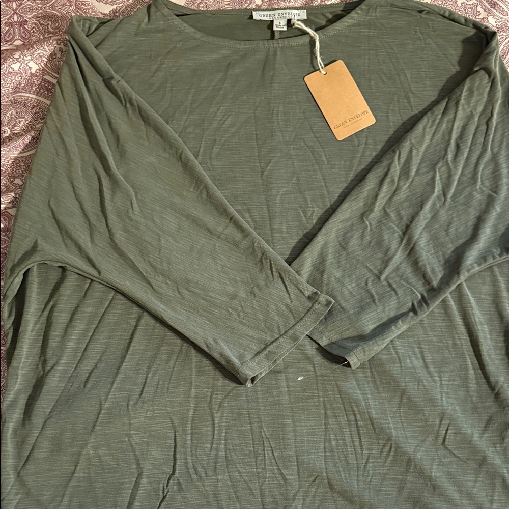 Green Envelope Olive Short Sleeve Tee